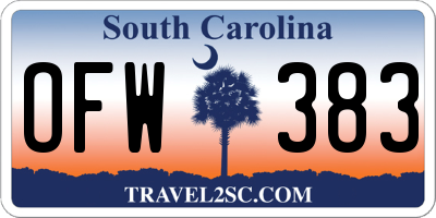 SC license plate OFW383