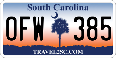 SC license plate OFW385
