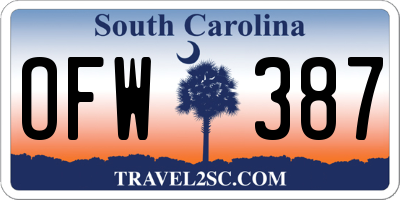 SC license plate OFW387