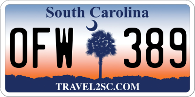 SC license plate OFW389