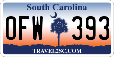 SC license plate OFW393