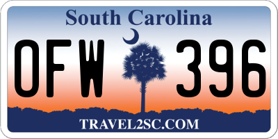 SC license plate OFW396
