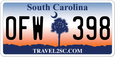 SC license plate OFW398