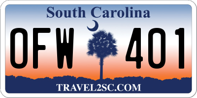 SC license plate OFW401