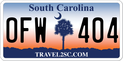 SC license plate OFW404