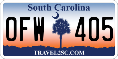 SC license plate OFW405