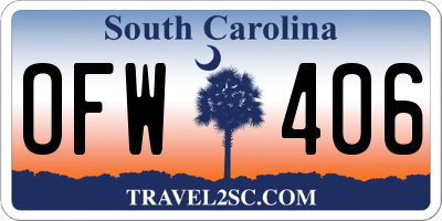 SC license plate OFW406