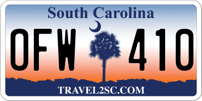 SC license plate OFW410
