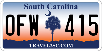 SC license plate OFW415