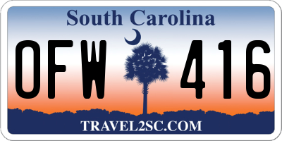 SC license plate OFW416