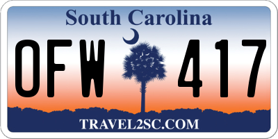 SC license plate OFW417