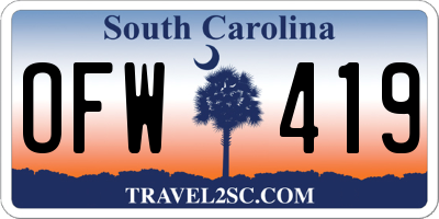 SC license plate OFW419