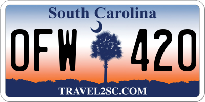 SC license plate OFW420