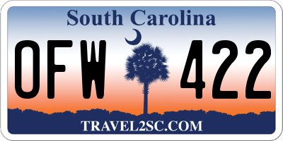 SC license plate OFW422