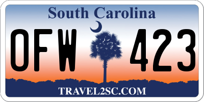 SC license plate OFW423