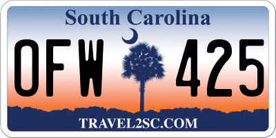 SC license plate OFW425