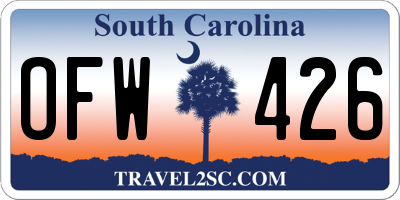 SC license plate OFW426