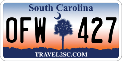SC license plate OFW427