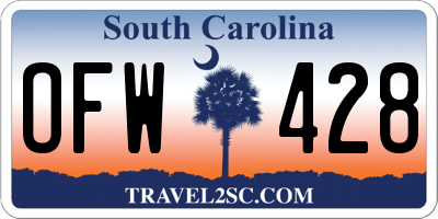 SC license plate OFW428