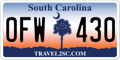 SC license plate OFW430