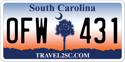 SC license plate OFW431