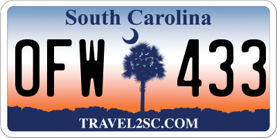 SC license plate OFW433