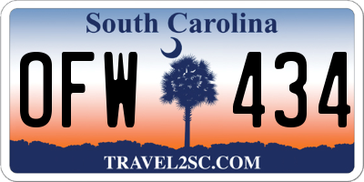 SC license plate OFW434