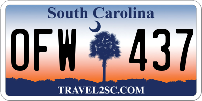 SC license plate OFW437