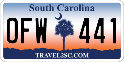 SC license plate OFW441