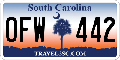 SC license plate OFW442
