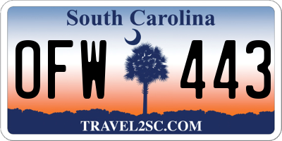 SC license plate OFW443