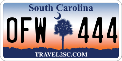 SC license plate OFW444