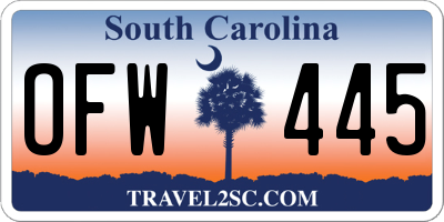 SC license plate OFW445