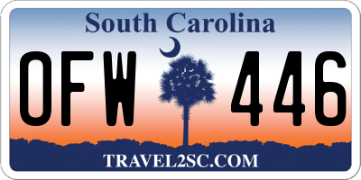 SC license plate OFW446