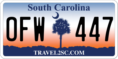 SC license plate OFW447