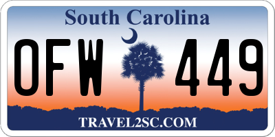 SC license plate OFW449