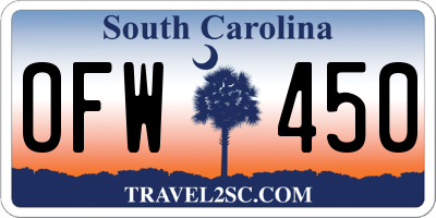 SC license plate OFW450