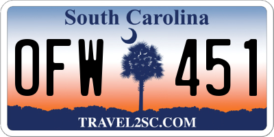 SC license plate OFW451