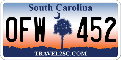 SC license plate OFW452
