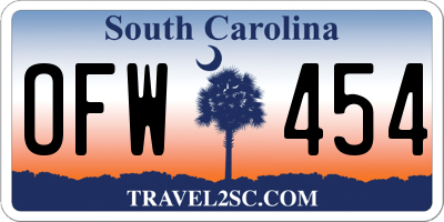 SC license plate OFW454