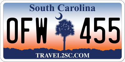 SC license plate OFW455