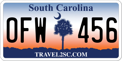 SC license plate OFW456