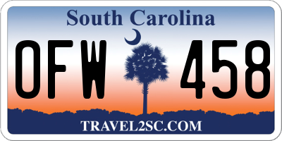 SC license plate OFW458