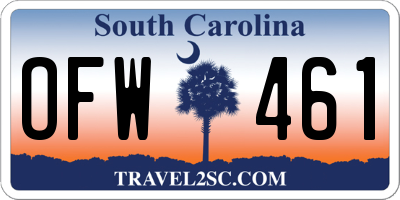 SC license plate OFW461