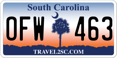 SC license plate OFW463
