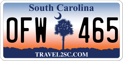SC license plate OFW465