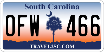 SC license plate OFW466