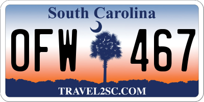SC license plate OFW467