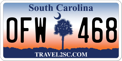 SC license plate OFW468