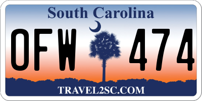 SC license plate OFW474